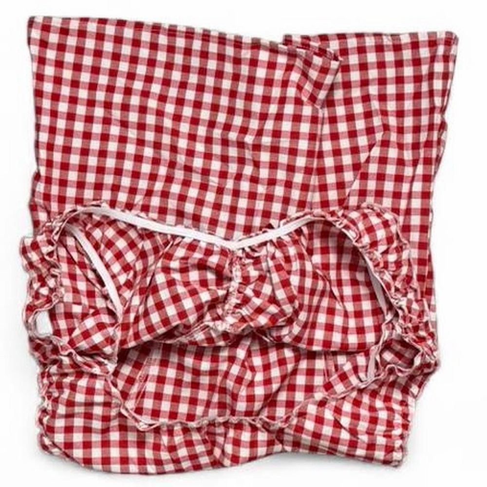Brandy Melville Red White Gingham Ruffle Tank Top - Picture 7 of 7